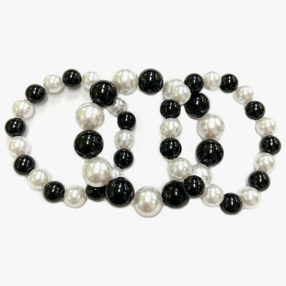 Classic Pearl Bracelet High Quality Set Black White Tea Party Weddings B…